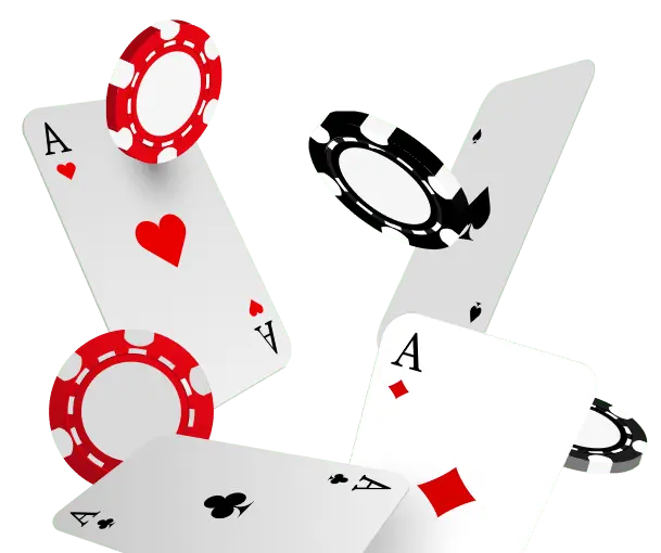 Floating cards and chips