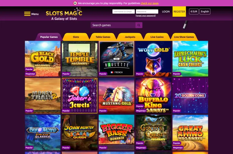 Slots Magic popular games