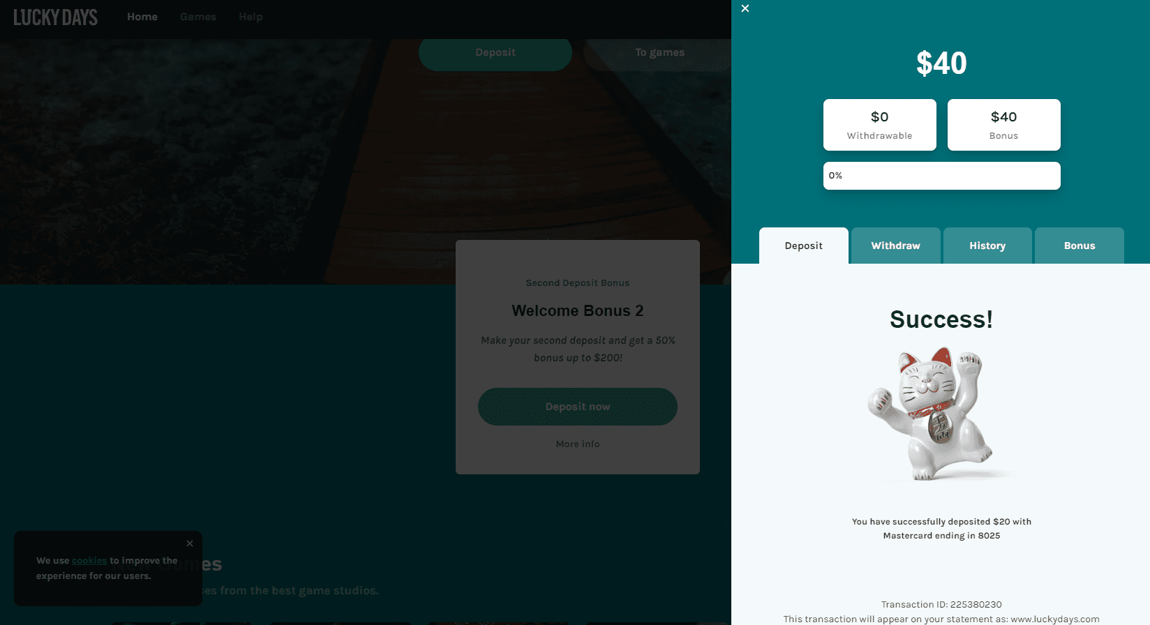 Lucky days deposit - Online Casino Guide