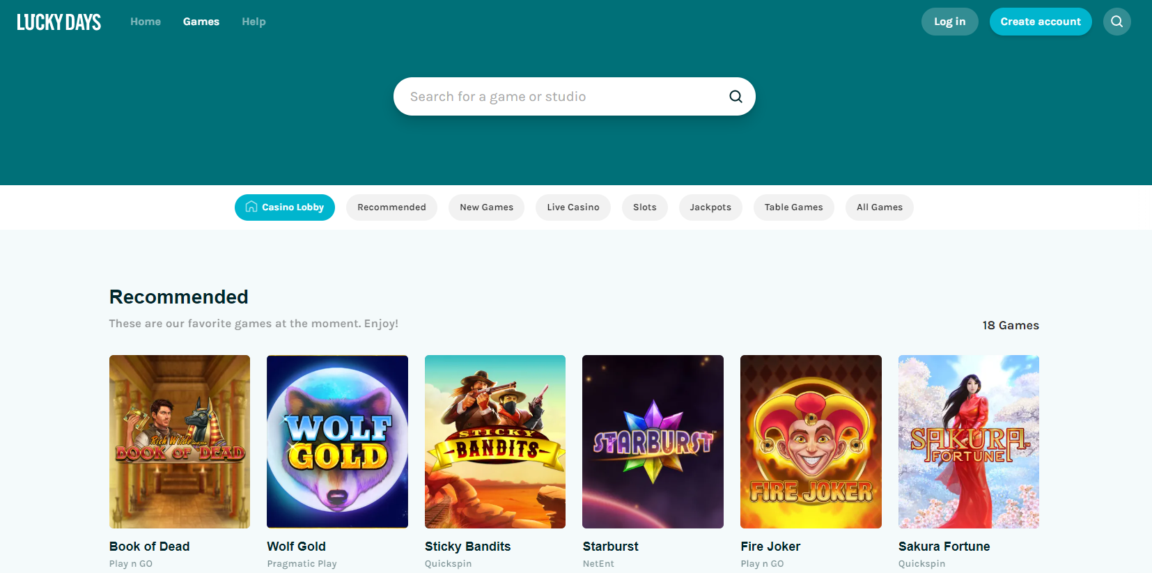 Lucky days games lobby - Online Casino Guide